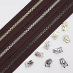 Zippers - Metal Zippers #5 By The Yard - Brown