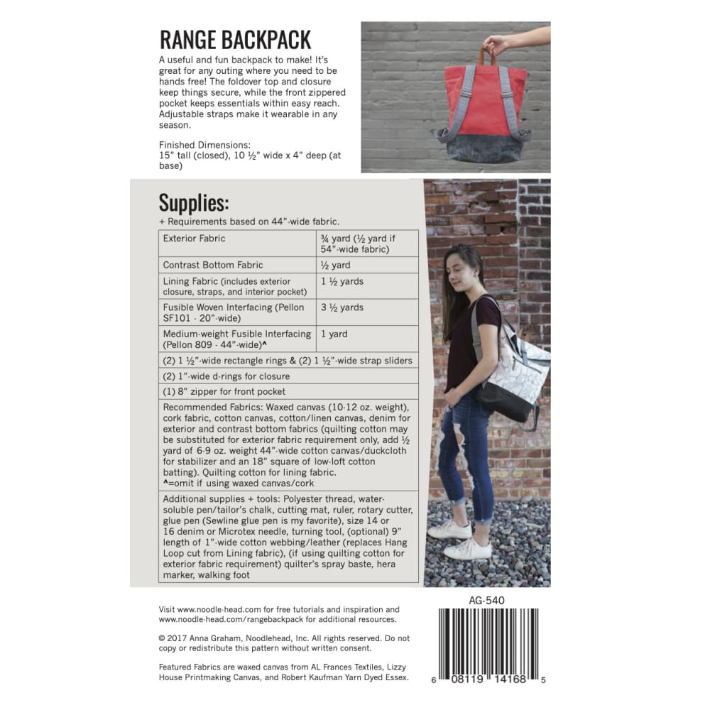 Range Backpack Hardware Kit – Noodlehead Sewing Patterns