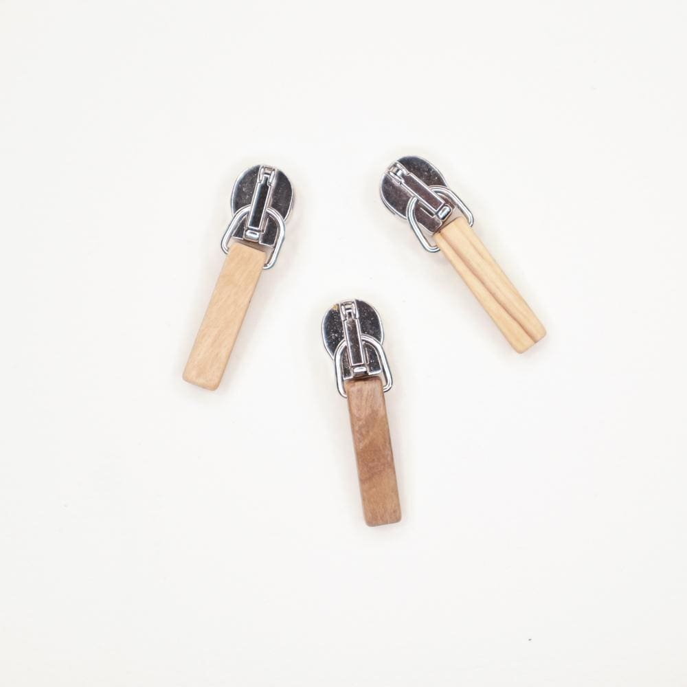 Zippers - Metal Zipper Sliders - Olive Wood