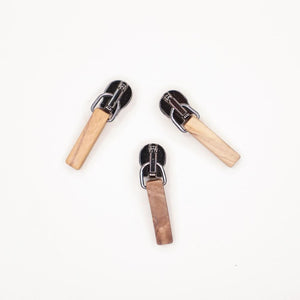 
                  
                    Load image into Gallery viewer, Zippers - Metal Zipper Sliders - Olive Wood
                  
                
